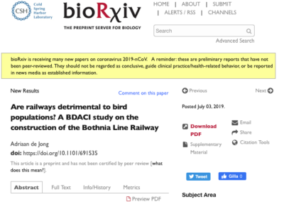 Are railways detrimental to bird populations?